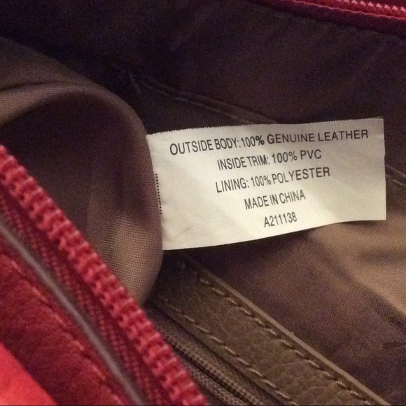 Leather Isaac Mizrahi Red Shoulder Bag - Picture 8 of 14